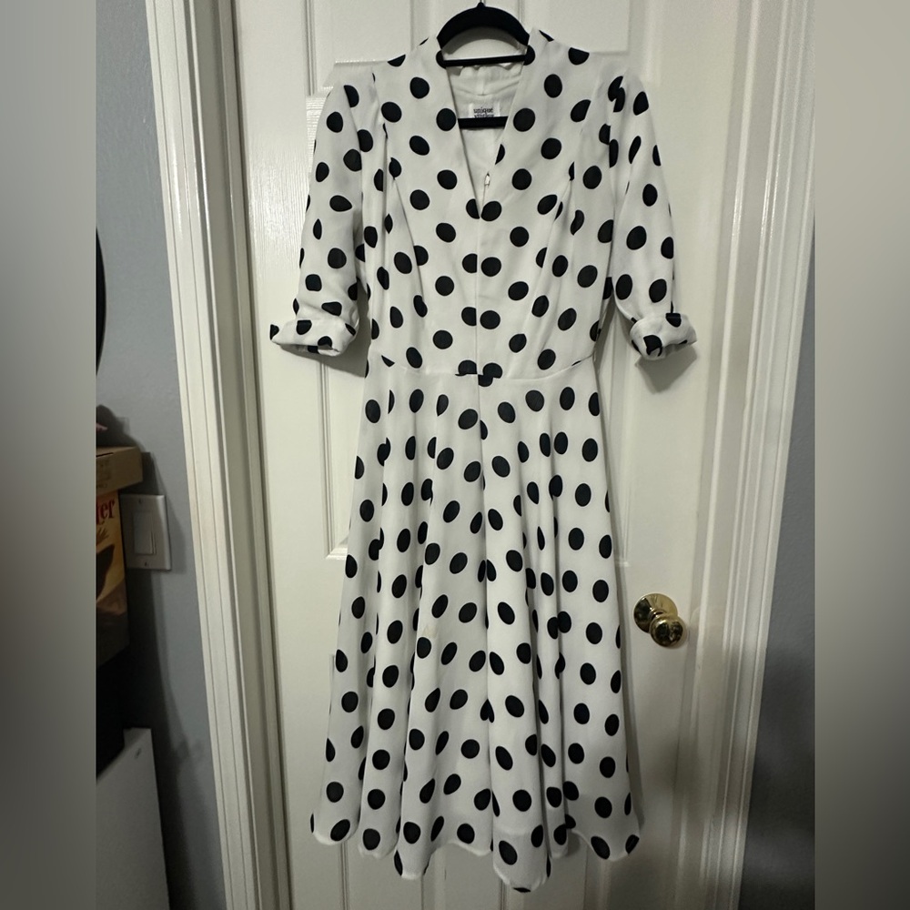 Unique vintage swing dress polka dot